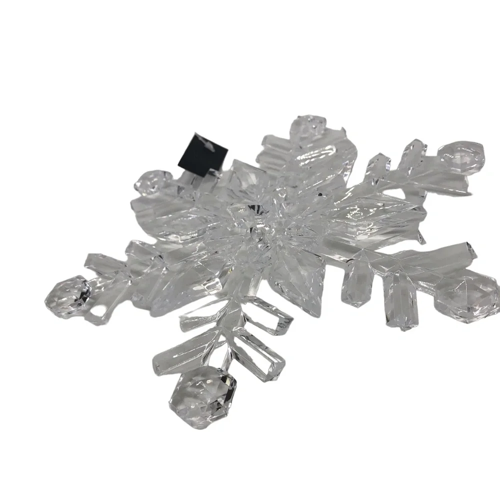 Large Clear Acrylic Crystal Snowflake Christmas Tree Ornaments 9.5” - Picture 4 of 12